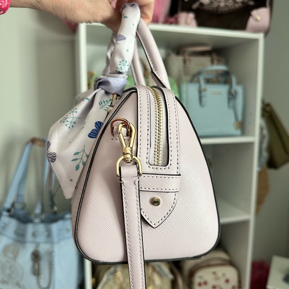 Kate Spade Madison Faux Pearl Studded Satchel + Leila Wallet in (Lilac Moon) - Picture 5 of 14